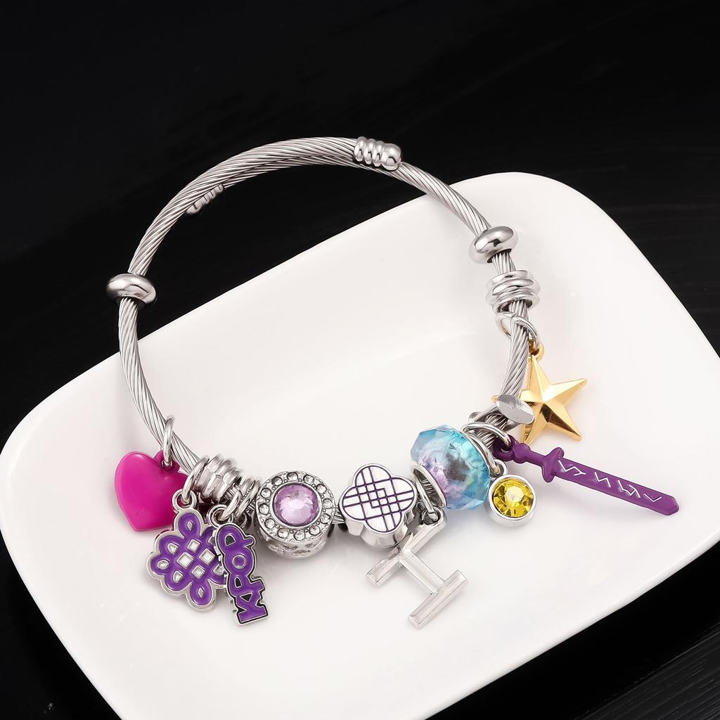 Anime Demon Hunters Series Bead Bracelet Y2K Harajuku Personalized Cosplay Bangle Jewelry Gift For Women Girls