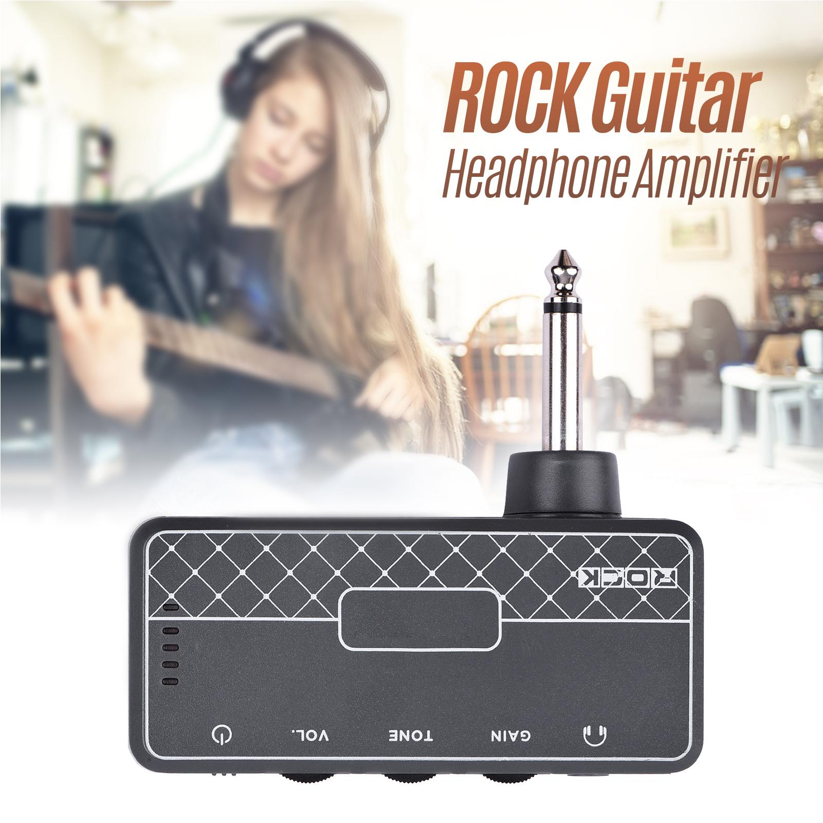 

VITOOS ROCK Guitar Headphone Amplifier Amp 1 4 Inch Plug 3.5mm Headphone Jack & Aux In with Gain Tone Volume Contorls красный