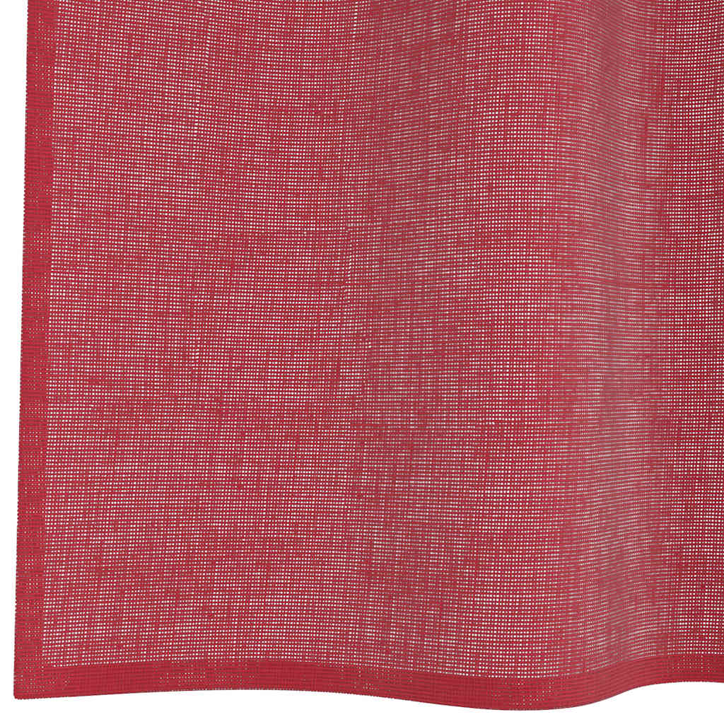 Voile Curtains with Rod Pockets 2 pcs Burgundy