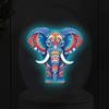 Glow-In-The-Dark Colored Totem Elephant Toilet Sticker Self-Adhesive Removable Wall Decal Home Bathroom Living Room Decor