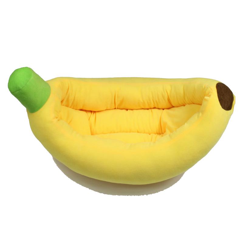 Cartoon Banana Pet Bed Cushion for Cats and Dogs - Winter Warmth