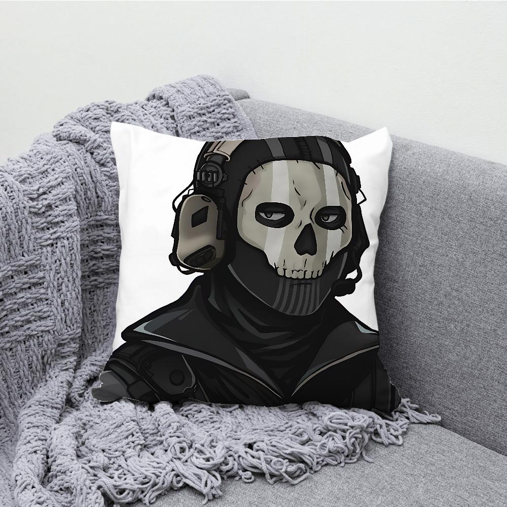 COD Call Of D-Duty Ghost Pillow Case Soft Cushion Cases for Farmhouse Sofa Decor Home Decorations and Protector Pillow Case