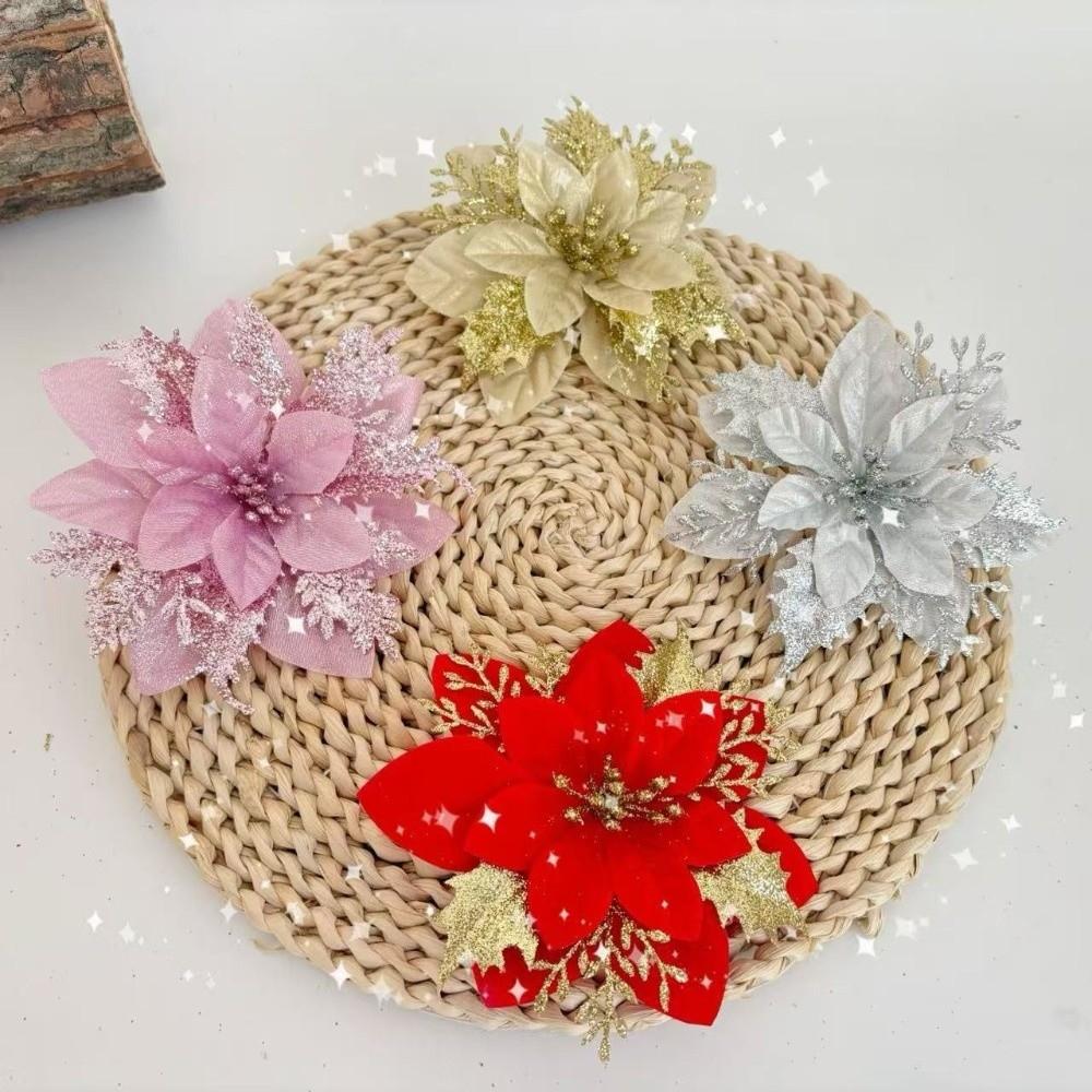 A Set Three Floors Artificial Flowers Sequins Glitter Berry Bouquet Multiple Colors Available Sparkling
