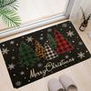 Christmas Red Checkered Doormat Anti-Slip and Noise-Reducing Entrance Hallway Mat Bedroom Entrance Bedside Rug Home Decor