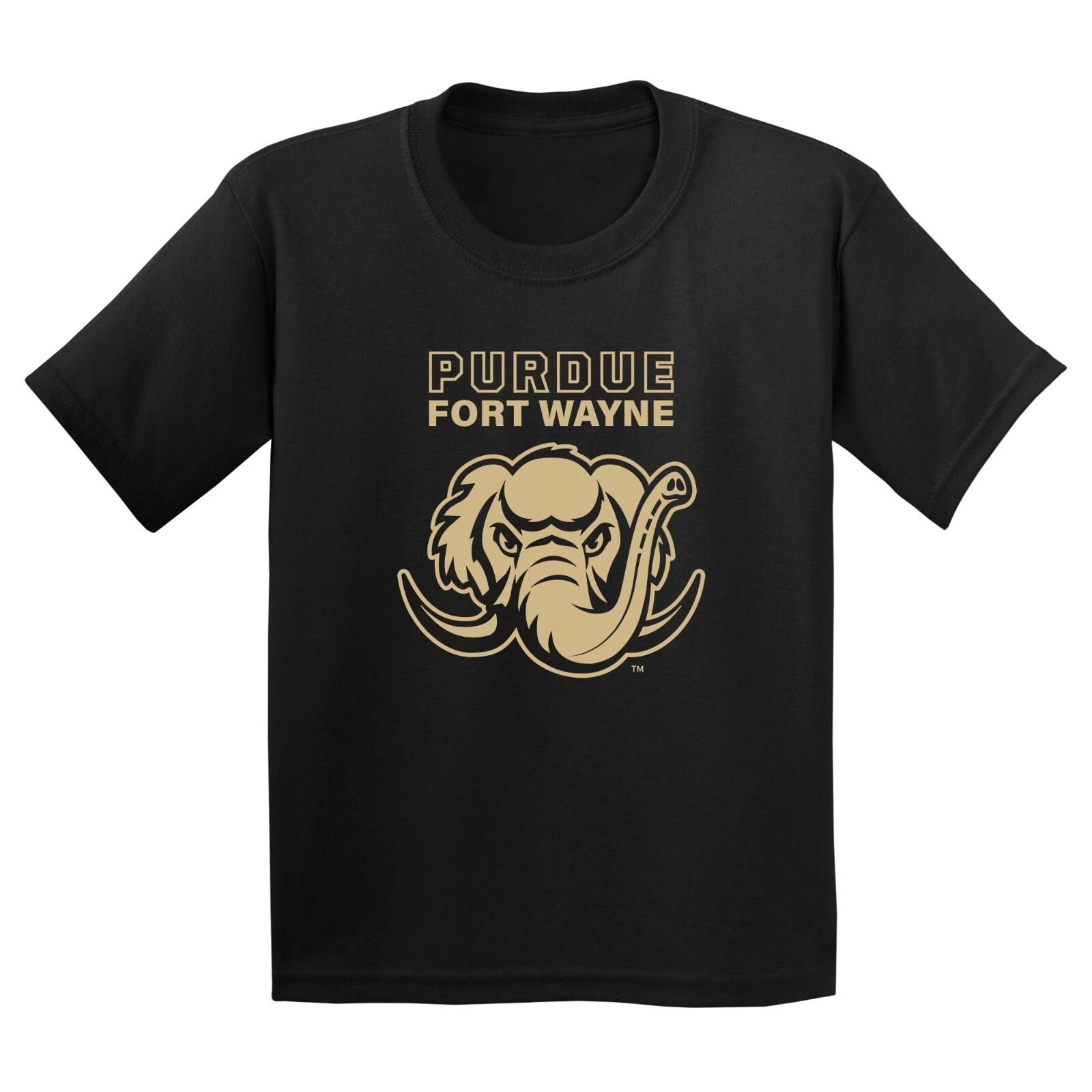 Purdue Fort Wayne Mastodons Primary Logo - University Team Youth T-Shirt - Black 4XL