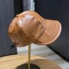 LOOKING4U Retro Leather Stopper Ball Cap C3 Brown