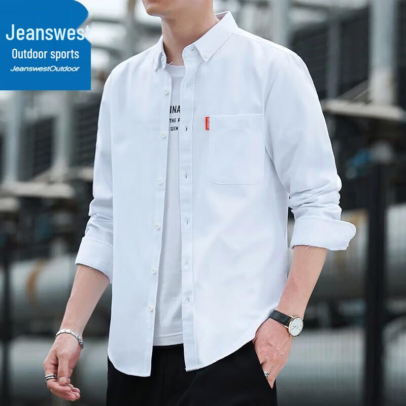 Jeanswest Men s Wrinkle-Resistant Long-Sleeve Casual Shirt 3XL