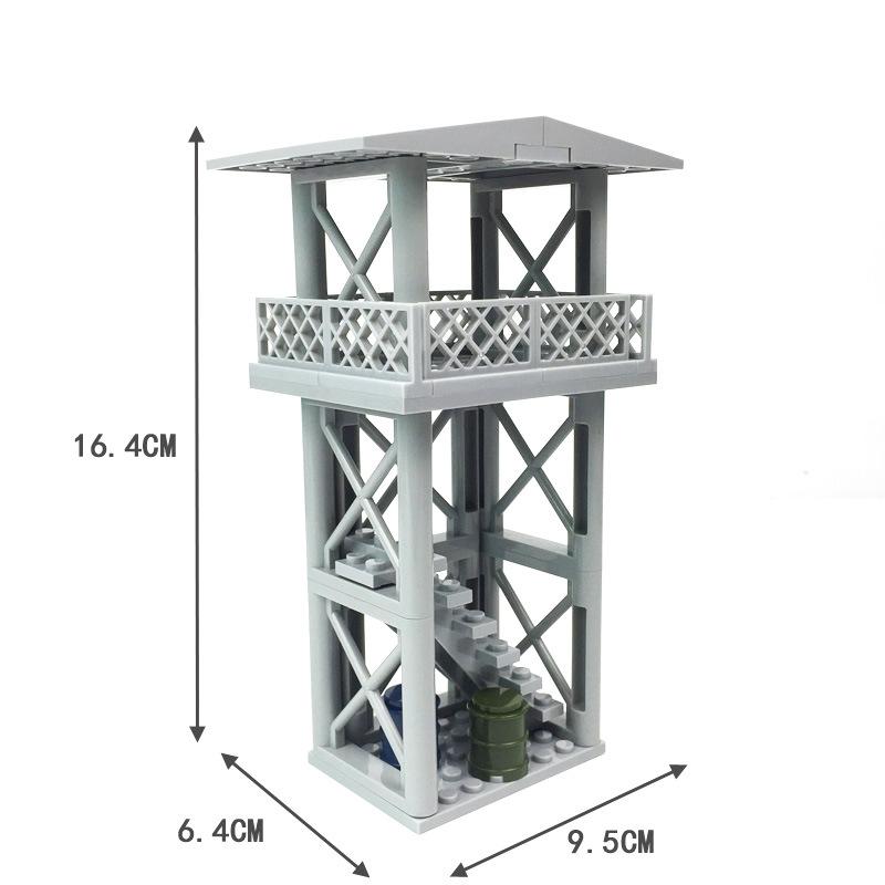 Military-themed Children's Building Block Set : Watchtower Defense Tower, Outpost Platform, MOC Assembly Kits-perfect Boy's Gift Present