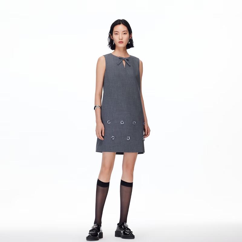 VEROMODA 2025 Fall Bow Beaded Sleeveless A-Line Mini Dress