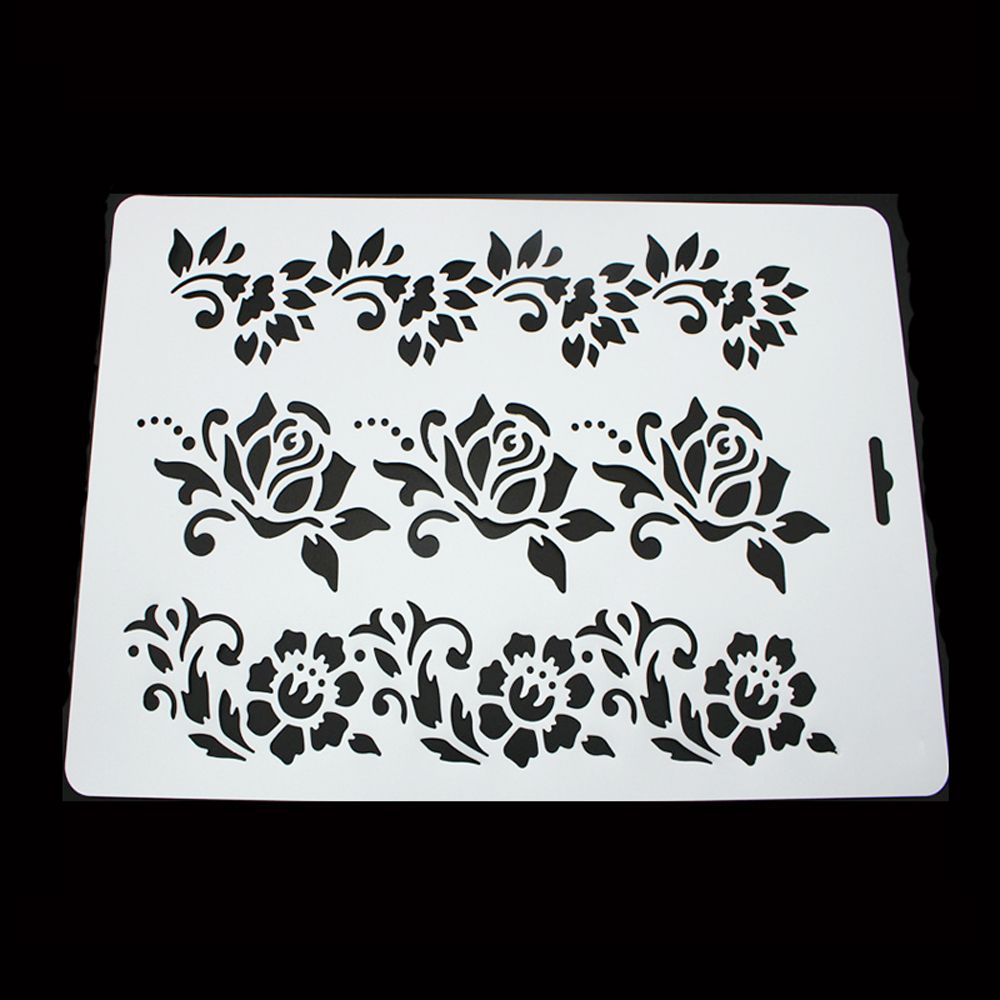 DIY Embossing Plastic Painting Paper Card Layering Stencils Flower
