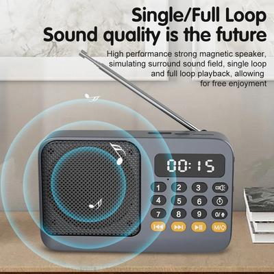 Portable FM Radio Small Emergency Recargable Bluetooth 5.0 Sound Box Mini Vintage Speaker Mp3 Player