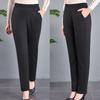 Women's Clothing Fashion Plus Fleece Plaid Pants Autumn Winter Casual Warm Elastic Waist Straight Trousers for Female