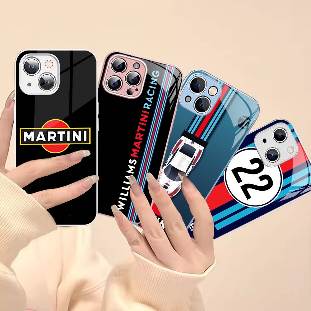 MartiniES Racing Tempered Glass For Iphone 14 13 12 11 Pro Mini XS MAX 14Plus X XS XR Fundas