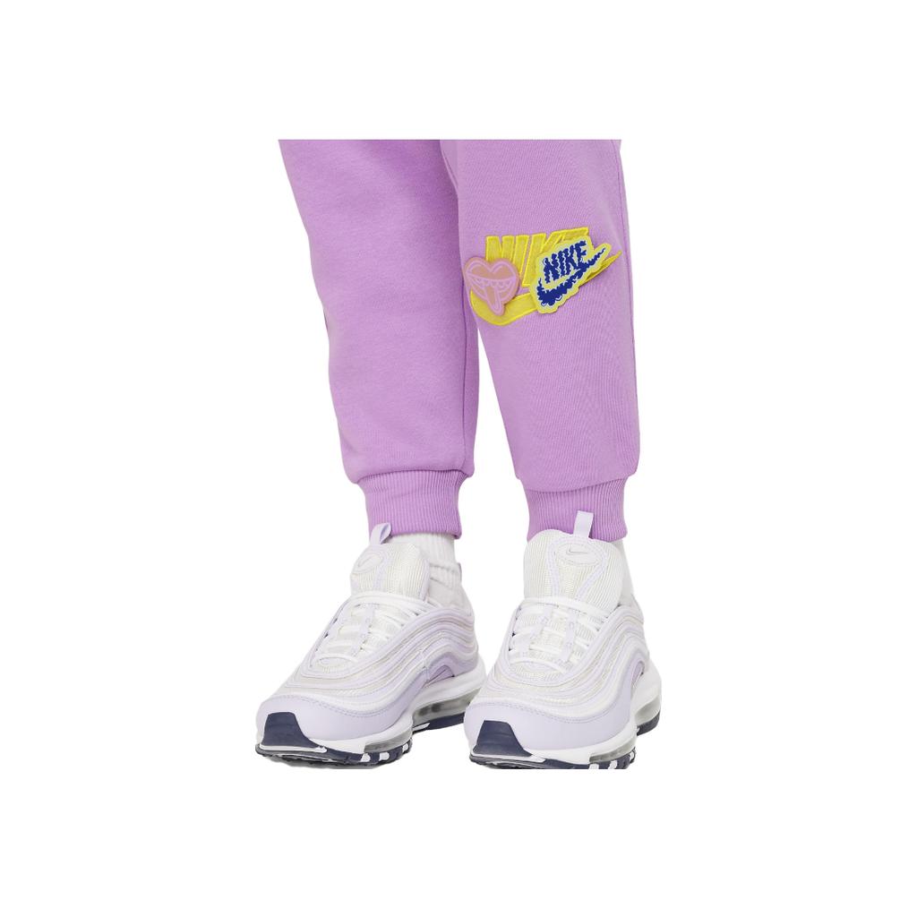 Nike Solid Color Star Embroidery Elastic Waist Knitted Sports Pants Kids bottoms Purple FD3031-532
