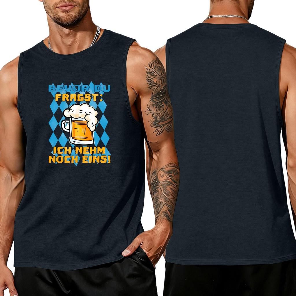 Ärmelloses Herren Tanktop Lässiger Lockerer Schnitt Sommer Atmungsaktiv Muskelshirt mit Grafikdruck Geeignet für den täglichen Gebrauch und Outdoor-Aktivitäten