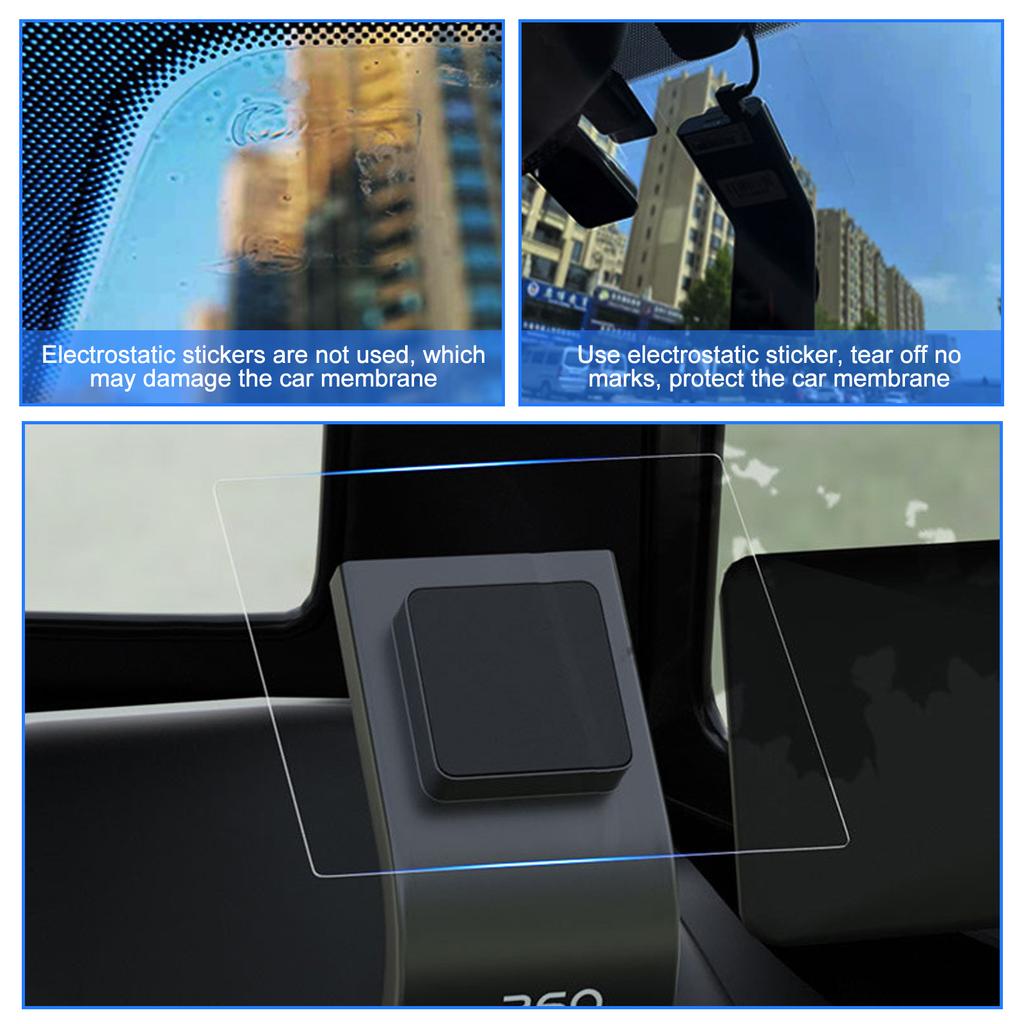 Einfach zu installierende elektrostatische Windschutzscheibenfolie zur Befestigung von Dashcam-Aufklebern, verhindert Verrutschen und Kratzer, hitzebeständig, 10 Stück