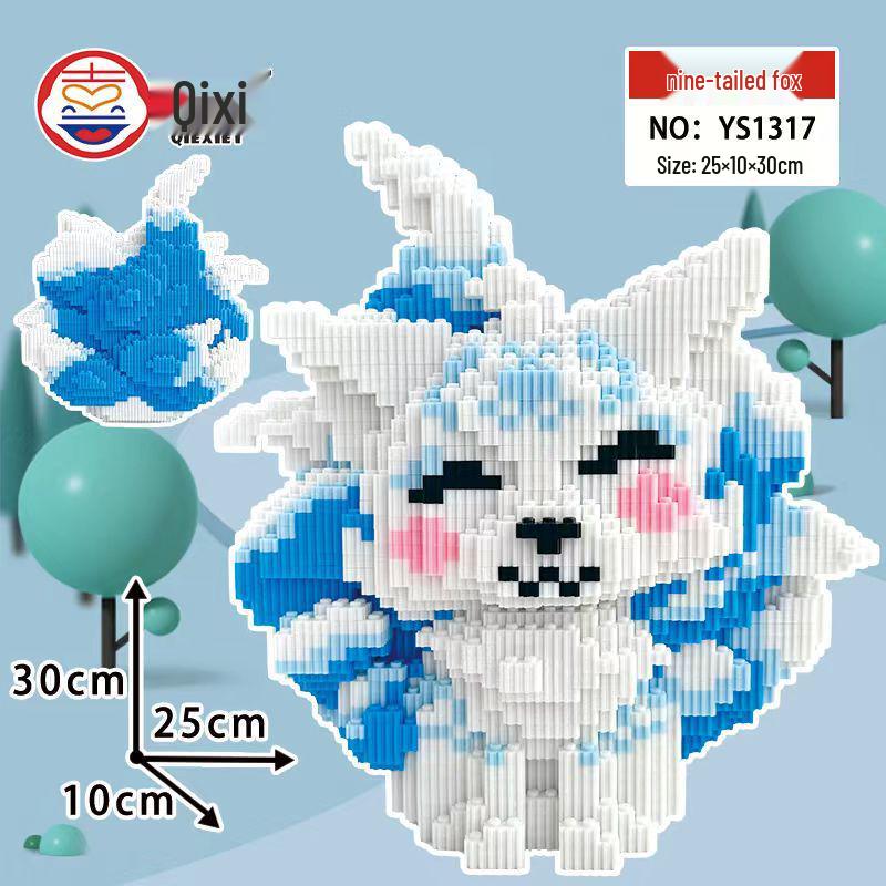 Seria Vulpea cu Nouă Cozi Ursuleț din Cărămizi Jucărie Puzzle Educativă pentru Băieți și Fete