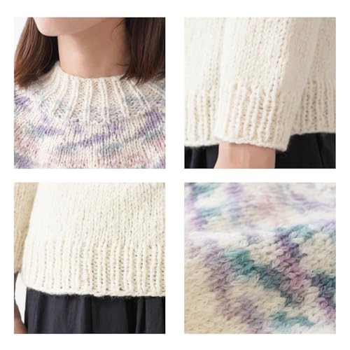 Raw Wool Knitting Kit Everyone's Sweater (8.Navy)