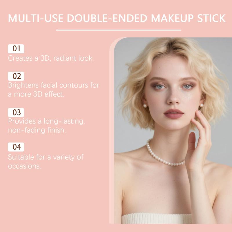 Dual Ended Makeup Stick Highlighter Contour Blush Long Lasting Long Lasting Hydrating Everyday Makeup For Polished Look 1pcs
