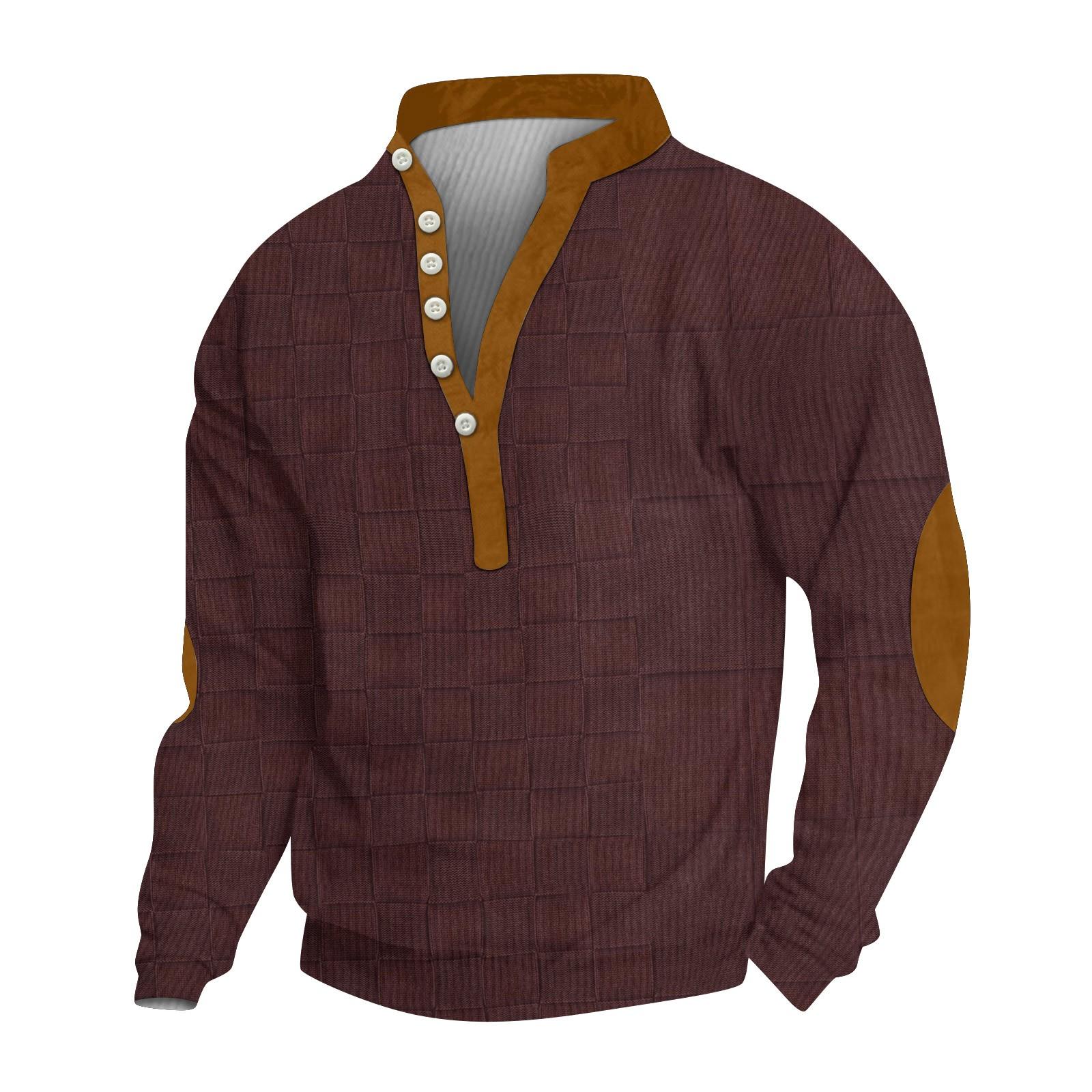 

Мужской вельветовый кардиган с длинными рукавами и шестью пуговицами XL винный