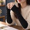 Thin Gloves Fingerless Gloves Soft Half Finger Mittens Comfortable Long Arm Warmers  Casual Wear