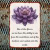 1pc Inspirational for Lotus Flower Quote Metal Tin Sign, Rustic Wall Art Decor with Motivational Meditation Poster