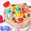 Montessori Magnetic Wooden Fishing Game for Toddlers 1-3 Years Old,Fine Motor Skills Early Learning Eyes Hands Cooperation Toy for Boys & Girls Great