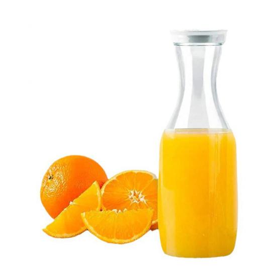 Vannkanne 1,5L Vannflaske med vipplokk Gjennomsiktig juicebeholder Rund Firkantet base Melkeflaske for Hjem Kjøkken Bar Restaurant