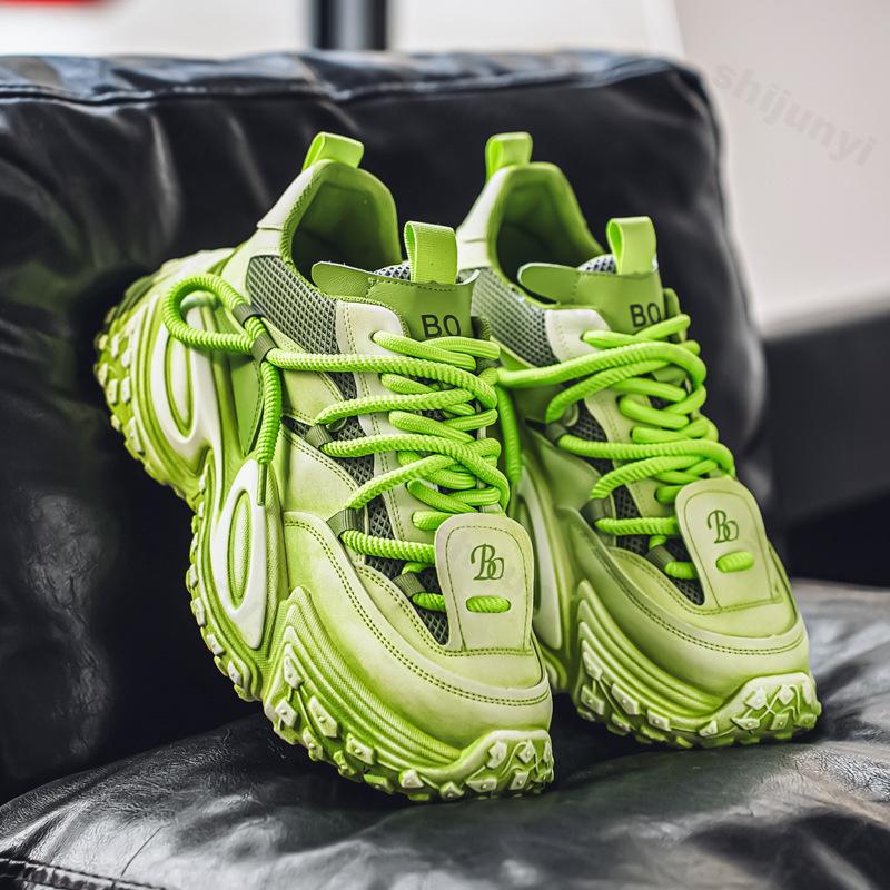 

Мода 2025 Лето Новый Стиль Повседневная Спортивная Обувь для Мужчин Удобная Модная Тенденция Обувь на Толстой Подошве Нескользящие Кроссовки на Шнуровке 39 зелёный