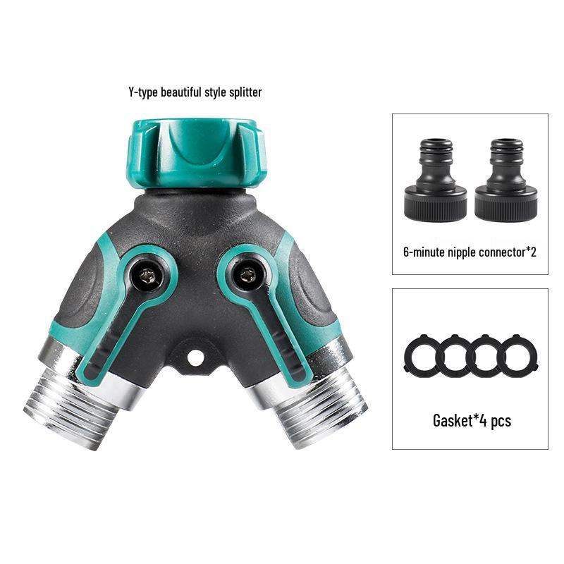 

Євро/США Y-подібний двопрохідний розгалужувач для дощувального та крапельного зрошення, з єднувач шланга з металевим швидким з єднанням та ущільнювачем.