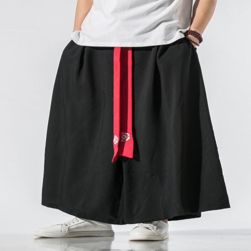 Erkek Geniş Paça Pantolon Erkek Pamuklu Jogger Pantolon Retro Bol Pantolon Erkek Çin Tarzı Keten Pantolon Erkek Geniş Ağlı Nepal Roba Pantolon