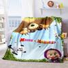 Russian animation Fairy Tale Masha and the Bear Cartoon Blanket Soft Four Seasons Home Bed Blanket Sofa Cover Office Napping Picnic Blanket M1