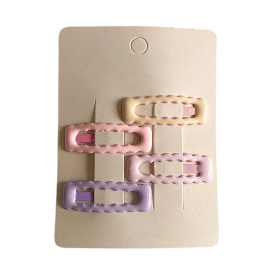 4Pcs Hairpins Hollow Star Heart Butterflies Shape Hair Clips Soft Macaron Colors Gentle BB Clips Kids Hair Accessories