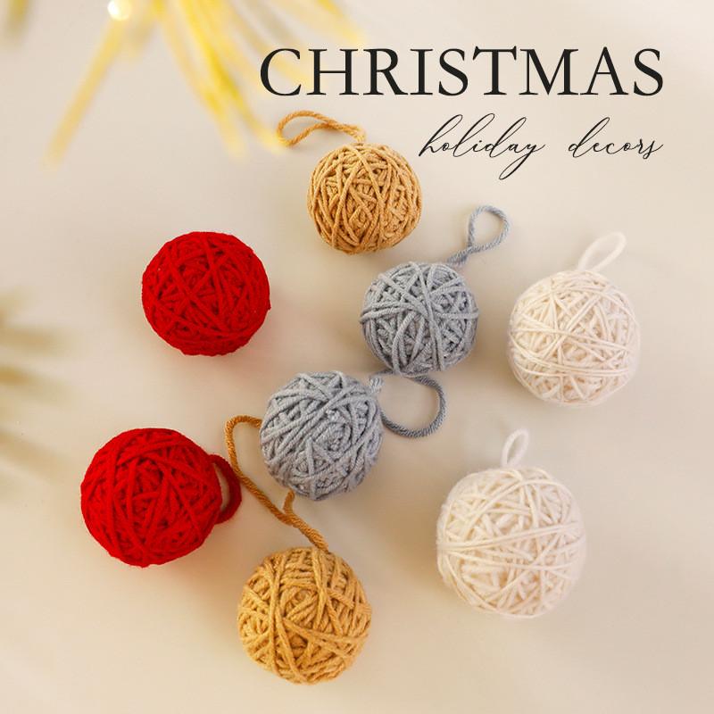 Tree Yarn Christmas Ball Ornaments For Tree Decoration Diy Craft Supplies Gift