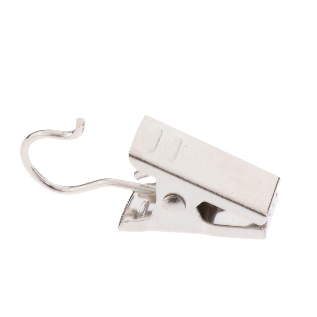 

10Pcs Heavy Duty Curtain Clips with Hook Door Curtain Drape Hanger Hook Clips серебряный