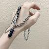 Vnox Stylish Black Stone Choker Necklaces for Men Women, Double Layers Chain Collar,Valentine's Father's Day Birthday Party Gift