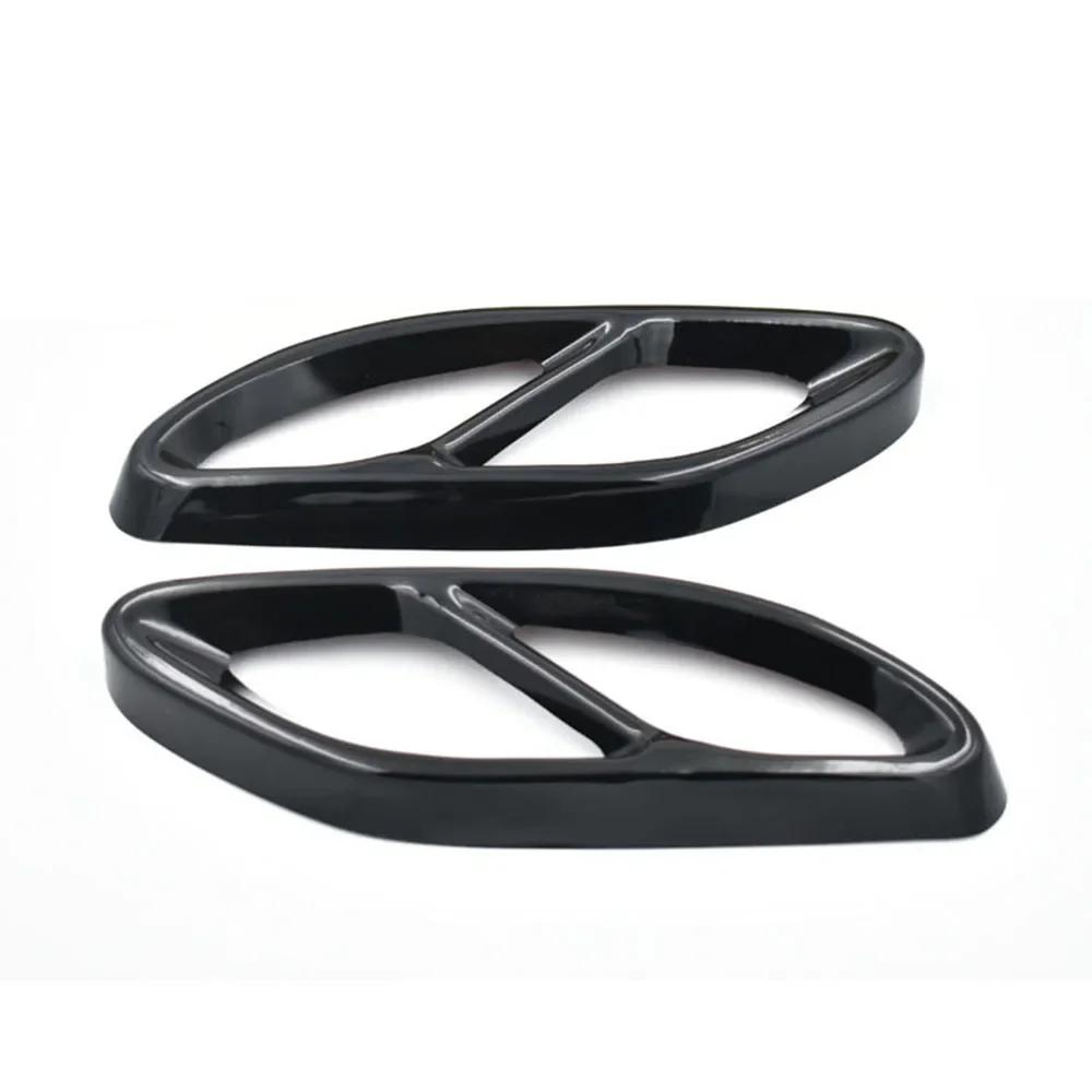 

2 pcs stainless steel exhaust pipe trim cover for Mercedes Benz A B C E GLC GLE Class W176 W246 W205 W213 AMG car style чёрный