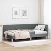Corner Bed Frame Dark Grey 80 Cm X 200 Cm Fabric and Plywood
