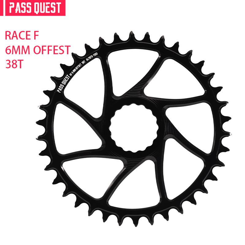 PASS QUEST 6mm Offset for RF ainring Narrow Wide Teeth Chainwheel for EASTON RACEFACE XXE RF Direct Mount Crank 9/10/11/12S Black Round 38T