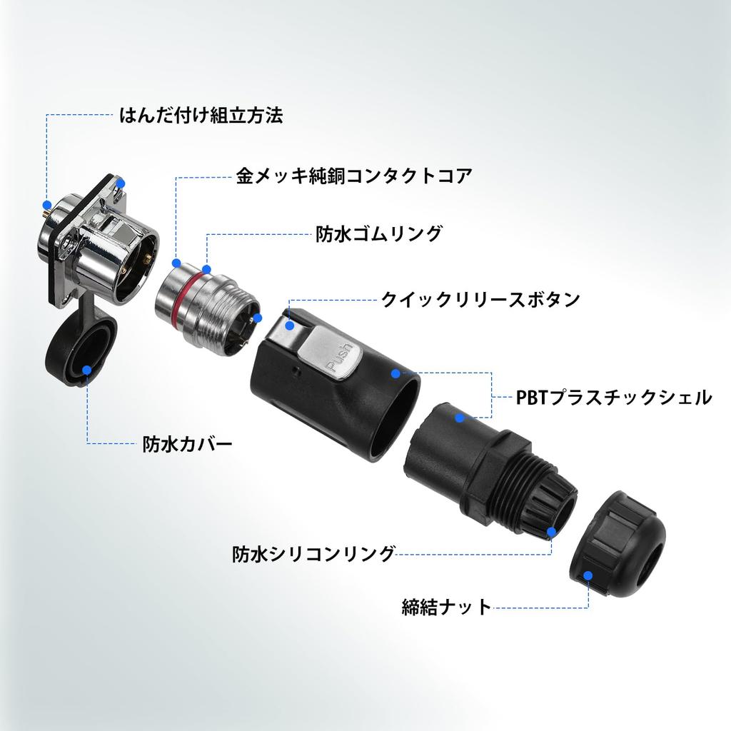 Eonvic LP20 Venkovní vodotěsný konektor 2pinový napájecí port Průmyslový kruhový konektor pro Furrion, Grand Design, Forrest River RV Solar