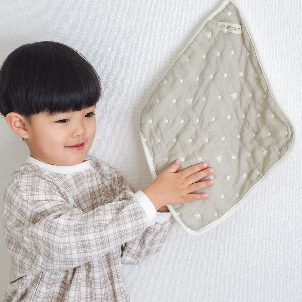 Angerolux Nursery Hand Gauze with Made In Moss Gray Towel, 6-Layer Loops, Japan,