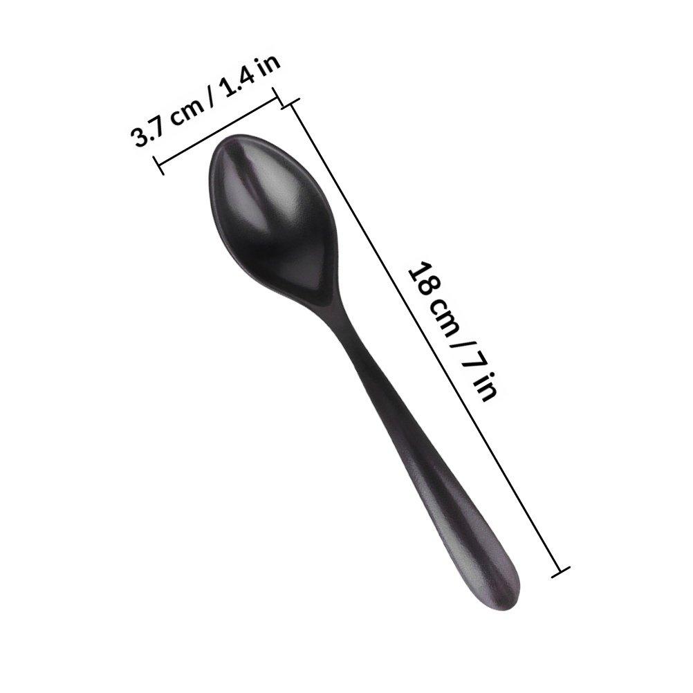 8Pcs Matte Black Soup Ladle Set High End Smooth Surface Ergonomic Handle Spoons for Kitchen Home Hotel Restaurant Porridge Rice