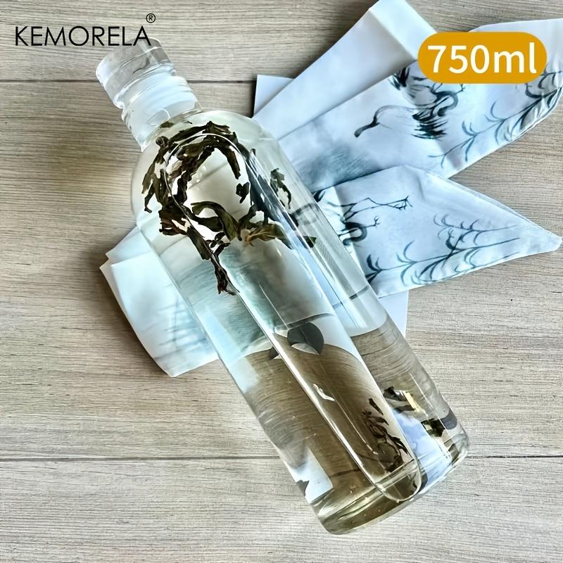 1PCS Clear Water Bottle 300/500/750ml Glass Sports Water Bottle Large Capacity with Leak-Resistant Features For Coffee Juice Tea
