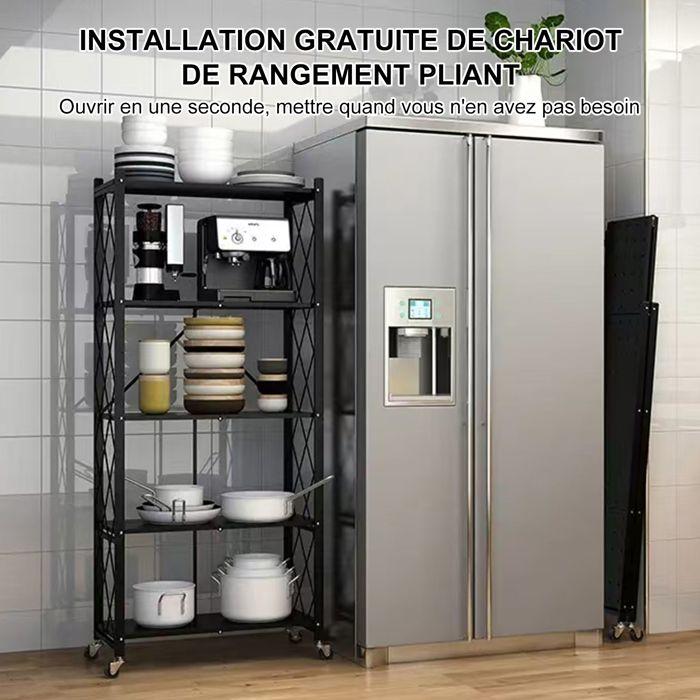 Étagère De Rangement - K IKIDO - Buffet De Cuisine - 5 Niveaux - Noir - 100 Kg Max