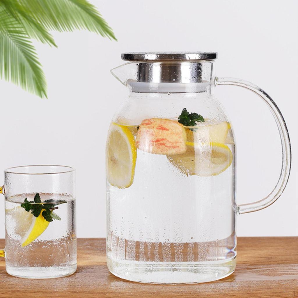 Crystal Clear Jug with Handle for Refreshing Drinks
