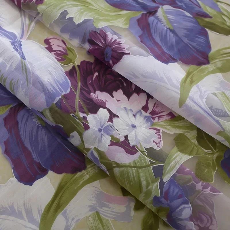Hot salePractical Floral Tulle In Sheer Curtains For Living Room The Bedroom Kitchen Shade Window Treatment Curtain Blinds Panel