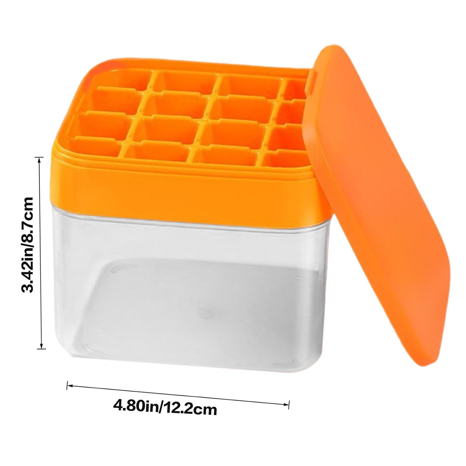 

16 Grids Ice Tray Mold Food Grade Silicone Press Type Ice Cube Tray DIY Ice Maker Mould for Whiskey Wine Cocktail Ice Cream оранжевый