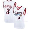 Mens Basketball Jersey 76ers 3 Iverson Retro Embroidered Breathable Sports Shirt
