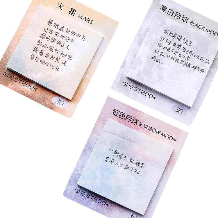 Square Aesthetic Planet Sticker Notes Tearable and Sticky Oil Paintings Note Pads, Notes and Messages Stickers Sticky Tabs