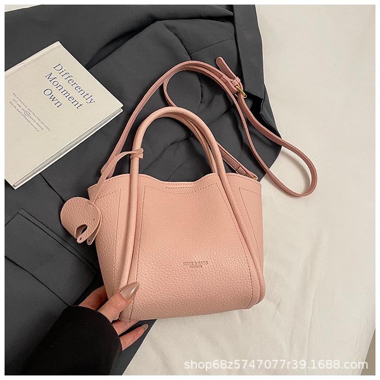 Lychee bucket bag women's new niche texture hand-to-hand shoulder crossbody bag high-end fresh vegetable basket bag